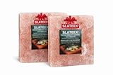 Slateex Juego de 2 piedras de sal del Himalaya de 20 × 20 × 2,5 cm (2,3 kg cada una) – Placa de sal natural sin productos químicos – Piedra de parrilla para carne, pescado, verduras y postres – Apto