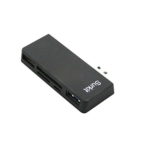 Tuscom HUB Adapter Card Reader,5 in 1 USB 3.0 to Micro TF/SD card HUB Adapter/Card Reader OTG for Surface Pro (Black)