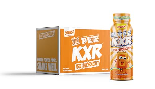 Image of VMI Sports KXR High Stimulant Ready to Drink Pre-Workout | 400mg Caffeine 6g Citrulline 3.2g Beta-Alanine | Delicious - Convenient | 12 ct - 12.5 oz Bottles (12 Count, PEZ Orange)