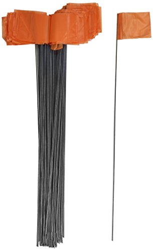 Mutual Industries Wire Marking Flags, 2.5″x 3.5″x 21″, Orange (Pack of 1000)