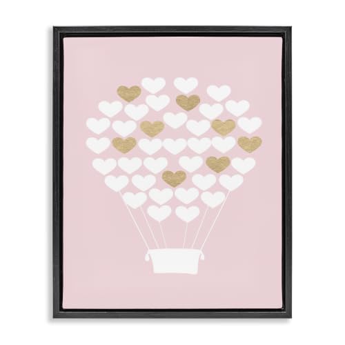 Heart Hot Air Balloon Fantasy, 25 x 31 Inch Canvas in Floater Frame