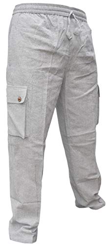 Gheri Hemp Cotton Cargo Pants Straight Plain Lounge Trousers2
