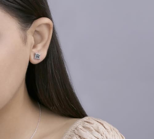 Dazzlingrock Collection Round Black Diamond 7.5mm Kite Shape Hip Hop Iced Out Studs in 10K Solid Gold, Unisex Design Ladies, Mens Real Diamond Earrings2