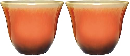 Classic Home and Garden Resin Planter, 15' | Tequila Sunrise | Pack of 2 | Flower Pot