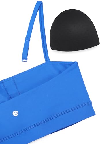Image of CRZ YOGA Butterluxe Thin Strap Sports Bra | Light Support, Removable Pads, Yoga, Extremely Soft, Square Neck, Adjustable Back, for Women