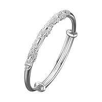 Générique Bracelet Femme Argent 925 Bracelet Réglable Empilable Bracelets Amitié mode Élégant Bijoux Cadeau pour remise de diplôme anniversaire, Saint-Valentin, anniversaire, Nouvel