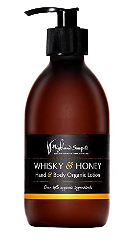 The Highland Soap Company, Hand & Body Organic Lotion, Whisky & Honey, 10 Fl Oz (Pack of 1)