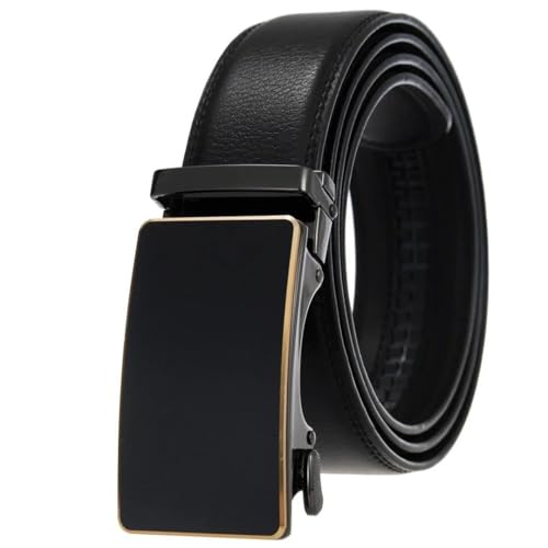 Men's 35Mm Wide Genuine Leather Belt, Adjustable Double-Sided Work Belt S8 130cm2