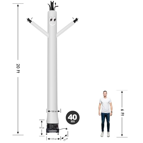 Image of MOUNTO 20ft Air Inflatable Tube Guy Puppet Dancing Man with 1HP blower Complete Set (White)
