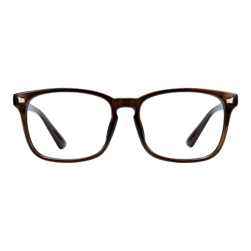 TIJN Blue Light Blocking Glasses for Women Men Clear Frame Square Nerd Eyeglasses Anti Blue Ray Computer Screen Glasses
