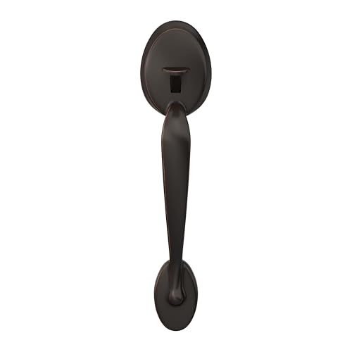 Image of SCHLAGE Plymouth Front Entry Handle Flair Right-Handed Interior Lever (Aged Bronze) FE285 PLY 716 FLA RH