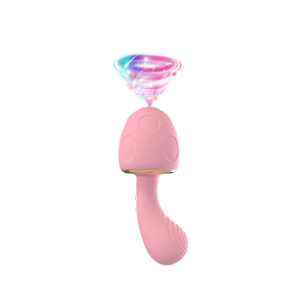 Vibromasseur Femme Triple stimulation avec Aspiration Clitoridienne, Vibration & Fonction Chauffante – Forme Champignon, Doux au Toucher, Étanche IPX7, USB Rechargeable