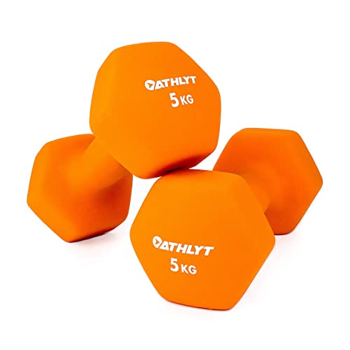 Athlyt - Neoprene Dumbbell Weights - 2 x 5 kg