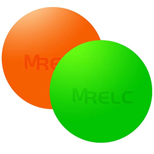 MRELC Massage Lacrosse Balls for Myofascial Release of Shoulders, Neck, Back, Foot, Body, Deep Tissues, Trigger Point Therapy, Muscle Knots, and Yoga Therapy, 2 Packs (Orange and Green)