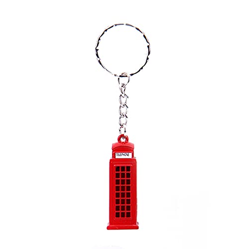 Image of Eurostick Union Jack Multi Keyring Keychain UJ London British Bag Charm (London Red Telephone Box)