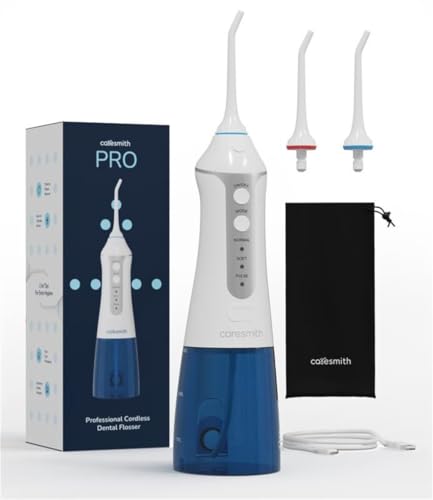 Caresmith Professional Cordless Dental Flosser | 300 ml Large Detachable Water Tank | 3 Modes | IPX7...
