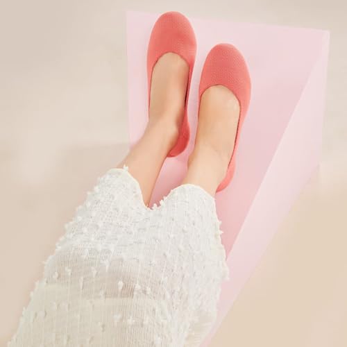 Image of Frank Mully Women's Ballet Flat Shoes Knit Dress Shoes Round Toe Slip On Ballerina Flats for Woman Low Wedge Comfort Soft