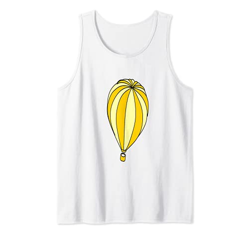 Yellow Hot Air Balloon Tank Top, White, S