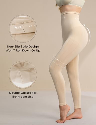 Image of Shapewear Leggings for Women Tummy Control High Waisted Capri Body Shaper Butt Lift Thigh Slimmer