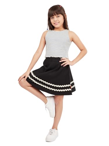 Image of olele Girls Roxy Ruffle Skirt - Red Cotton for 4 to 14 Years Kid | Layer Skirt for Girls | Cotton Skirt for Girls | Red Skirt for Girls | Layered Skirt for Girls | Red Skirt for Girls Long