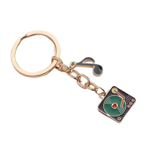 ZAMASS Ornamento de Instrumento Musical Llavero Hecho A Mano Con Reproductor De CD Y Nota Musical Para Mujer Y Hombre, Llavero Para Bolso, Accesorios