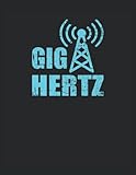  Radioaficionado Giga Hertz: Cuaderno punteado, Carta (21,59 x 27,94 cm), 120 páginas, papel crema, cubierta mate