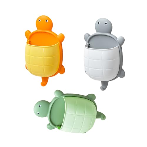 3pcs Unique Turtles Display Stand Wall Mounted Toothpaste Holder Colorful Turtles Organizers for Phones and Accessories Creative Designs Organizers