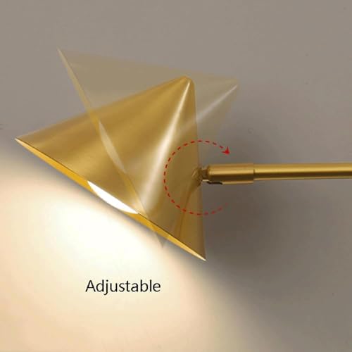 Image of Designer Cone Wall-Mounted Spotlight|Adjustable Arm Bedside Lamp for Ambient & Reading Lighting, Perfect for Bedroom, Office, Living Room, Hotels|Gold