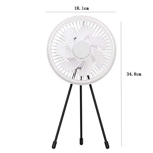 Ventilador de camping portátil recargable con lámpara LED y control remoto de sobremesa 2