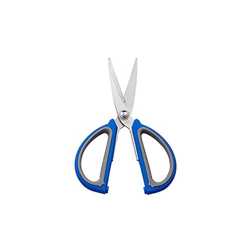 Tijeras de cocina seguras, potentes tijeras para el hogar, aptas para cocina, paño de corte a medida, multifuncional (azul)
