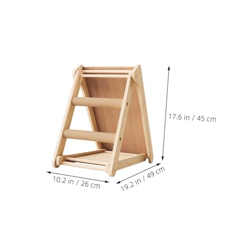 Rascador de Madera en Forma de L con Base de Sisal para Gatos miniatura 7