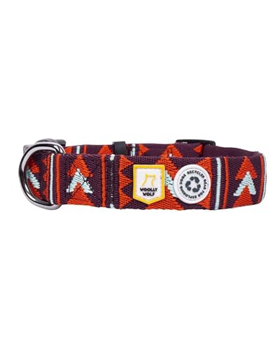 Woolly Wolf Polar Night Hundehalsband kleine Hunde XS – Hundehalsband aus 100% recyceltem Polyester, komfortabel und robust für Alltag und Outdoor-Abenteuer
