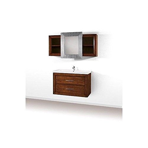 EsteaMobili Mobile Bagno ARREDO Legno MASSELLO Arte POVERA Classico con PENSILE E Specchio