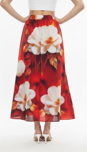 Image of VAGISHA Women's 4-Metre Flared Long Skirt | Skirts for Women Long Length | Long Skirts for Girls | Ethnic & Boho Printed Wear with Elastic Waist | Perfect for Party, Festive & Casual Look