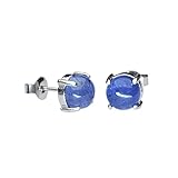 wunderschöne Ohrstecker mit Tansanit Edelstein Cabochons 7mm