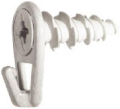 122404 White Wall Driller Picture Hooks - Small, 2 Count
