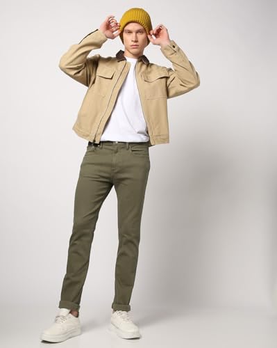 Image of Gap Men Skinny Fit Solid Print Mid Rise Lightlyly Washeded Jeans