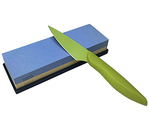 Mose Cafolo Premium Sharpening Stones Double Sided Grit 2000/5000 Whetstone - Kitchen Knife Sharpener Waterstone with Non-Slip Base