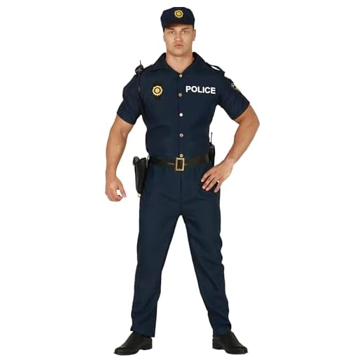 FIESTAS GUIRCA Disfraz de policía de Hombre de Barrio Americano