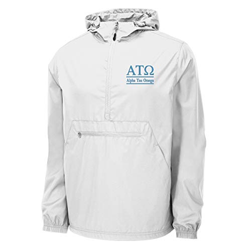 Sorority Letters Shop Alpha Tau Omega Windbreaker - Anorak Pullover Jacket - Quarter Zip