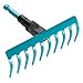 Price comparison product image Gardena combisystem rake garden rake for floor work such as cleaning, roughening and leveling, working width 18.5 cm, 10 teeth, for combisystem stems, stem recommended length of 130 cm (3185)