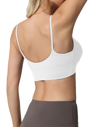 Padded Sports Bras for Women,Sleeveless Spaghetti Strap Square Neck Yoga Crop Top4