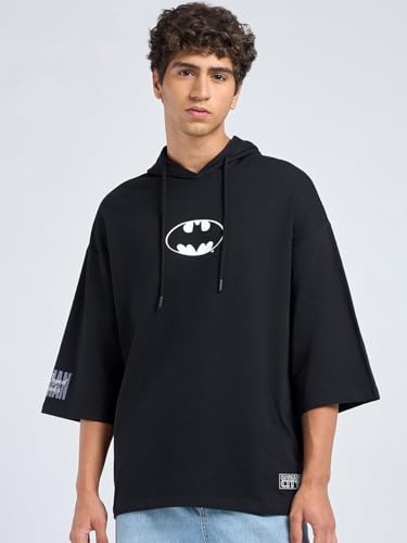 Sweat Batman en coton doux imprimé graphique manches longues - 4