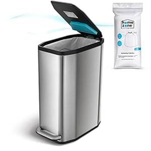 Home Zone Living 13 Gallon Slim Kitchen Trash Can ...