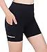 3W GRT Pantaloncini Donna Sportivi Pantaloncini Corti Donna Shorts Pantaloni Corti Leggins Calzamaglia Yoga Tasche a Vita Alta Pantaloncini con Tasche Laterali Running Ciclismo Fitness (Nero1/3, L)