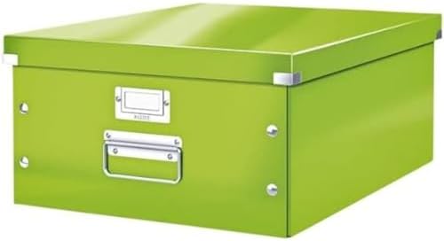 Leitz, Pudło do Przechowywania Leitz Click & Store, Średniej Wielkości, A4, Kolekcja WOW, Kolor Zielony, 60440054