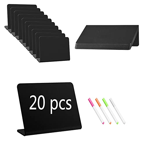 20 Pack Mini L Shape Chalkboards With 4 Color Liquid Marker Support Easels Small Board Labels Place Cards For Table Price Tage Numbers Weddings Party Decoration #TOP4