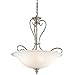 Kichler 42903NIL18 Tanglewood Pendant, 3-Light LED 30 Total Watts, Brushed Nickel