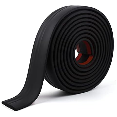 Yefanxi 16.4FT Upgrade Peel and Stick Rubber Wall Base Molding Trim,Flexible Baseboards Moulding Trim,Vinyl Wall Baseboard Moulding Trim,Home Decor for Wall, Baseboard, Ceiling (Black-3.15IN*16.4FT) Cover