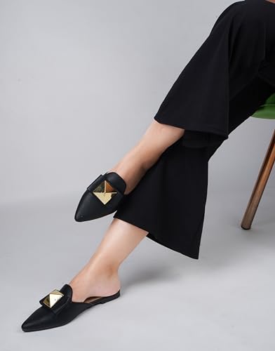 Image of The White Pole Slip on Slides Flat Mules Bellies Jutti Sandals for Women and Girls